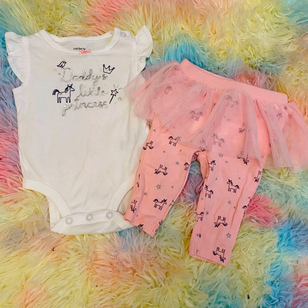 Daddy’s girl 0-3 month outfit.